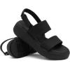 Rihero Women’s Comfortable Walking Sandals Casual Summer Outdoor Open Toe Low Flatform Platform Wedge Sandals(Black)