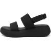 Rihero Women’s Comfortable Walking Sandals Casual Summer Outdoor Open Toe Low Flatform Platform Wedge Sandals(Black)
