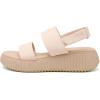 Rihero Women’s Comfortable Walking Sandals Casual Summer Outdoor Open Toe Low Flatform Platform Wedge Sandals(Nude)