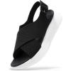 Rihero Women’s Comfortable Walking Sandals Platform Sport Orthopedic Sandals with Arch Support(Black)