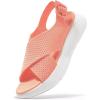 Rihero Women’s Comfortable Walking Sandals Platform Sport Orthopedic Sandals with Arch Support(Salmon)