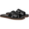 Rihero Women’s Dressy Flat Sandals Comfortable Slip On Leather Slide Sandals(Black)