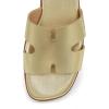 Rihero Women’s Dressy Flat Sandals Comfortable Slip On Leather Slide Sandals(Gold)