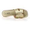 Rihero Women’s Dressy Flat Sandals Comfortable Slip On Leather Slide Sandals(Gold)