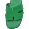 Rihero Women’s Dressy Flat Sandals Comfortable Slip On Leather Slide Sandals(Green)