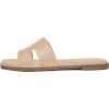 Rihero Women’s Dressy Flat Sandals Comfortable Slip On Leather Slide Sandals(Nude)