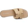 Rihero Women’s Dressy Flat Sandals Comfortable Slip On Leather Slide Sandals(Raffia)