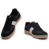 Rihero Women’s Fashion Sneakers Comfortable Walking Shoes Casual Lace-Up Non Slip Sneakers(Black)