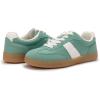 Rihero Women’s Fashion Sneakers Comfortable Walking Shoes Casual Lace-Up Non Slip Sneakers(Light Green)