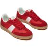 Rihero Women’s Fashion Sneakers Comfortable Walking Shoes Casual Lace-Up Non Slip Sneakers(Red)