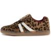 Rihero Women’s Fashion Sneakers Tennis Walking Shoes Lace-Up Comfortable Non Slip Casual Sneakers(Leopard)