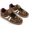 Rihero Women’s Fashion Sneakers Tennis Walking Shoes Lace-Up Comfortable Non Slip Casual Sneakers(Leopard)