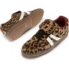 Rihero Women’s Fashion Sneakers Tennis Walking Shoes Lace-Up Comfortable Non Slip Casual Sneakers(Leopard)