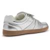Rihero Women’s Fashion Sneakers Tennis Walking Shoes Lace-Up Comfortable Non Slip Casual Sneakers(Silver)