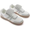 Rihero Women’s Fashion Sneakers Tennis Walking Shoes Lace-Up Comfortable Non Slip Casual Sneakers(White)