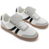 Rihero Women’s Fashion Sneakers Tennis Walking Shoes Lace-Up Comfortable Non Slip Casual Sneakers(White Black)