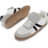 Rihero Women’s Fashion Sneakers Tennis Walking Shoes Lace-Up Comfortable Non Slip Casual Sneakers(White Black)