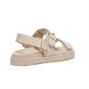 Rihero Women’s Flat Sandals Comfort Adjustable Double Strap Slip on Leather Footbed Sandals(Nude)