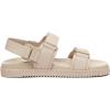 Rihero Women’s Flat Sandals Comfort Adjustable Double Strap Slip on Leather Footbed Sandals(Nude)