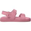 Rihero Women’s Flat Sandals Comfort Adjustable Double Strap Slip on Leather Footbed Sandals(Pink)