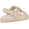 Rihero Women’s Flat Sandals Comfort Adjustable Double Strap Slip on Leather Footbed Sandals(Raffia)