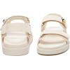 Rihero Women’s Flat Sandals Comfort Adjustable Double Strap Slip on Leather Footbed Sandals(White)