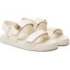 Rihero Women’s Flat Sandals Comfort Adjustable Double Strap Slip on Leather Footbed Sandals(White)