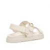 Rihero Women’s Flat Sandals Comfort Adjustable Double Strap Slip on Leather Footbed Sandals(White)