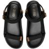 Rihero Women’s Flat Sandals Comfortable Open Toe Adjustable Strap Walking Footbed Sandals(Black)