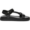 Rihero Women’s Flat Sandals Comfortable Open Toe Adjustable Strap Walking Footbed Sandals(Black Pu)
