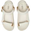 Rihero Women’s Flat Sandals Comfortable Open Toe Adjustable Strap Walking Footbed Sandals(White)