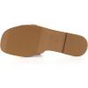 Rihero Women’s Flat Sandals Summer Comfortable Square Open Toe Slip On Leather Slide Sandals(Camel)