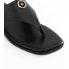 Rihero Women’s Flip Flops Square Toe Thong Flat Sandals Summer Comfortable Slip On Beach Slide Sandals(Black)