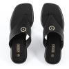 Rihero Women’s Flip Flops Square Toe Thong Flat Sandals Summer Comfortable Slip On Beach Slide Sandals(Black)