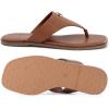 Rihero Women’s Flip Flops Square Toe Thong Flat Sandals Summer Comfortable Slip On Beach Slide Sandals(Mocha)