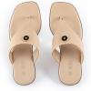 Rihero Women’s Flip Flops Square Toe Thong Flat Sandals Summer Comfortable Slip On Beach Slide Sandals(Nude)