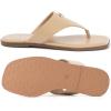Rihero Women’s Flip Flops Square Toe Thong Flat Sandals Summer Comfortable Slip On Beach Slide Sandals(Nude)