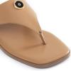 Rihero Women’s Flip Flops Square Toe Thong Flat Sandals Summer Comfortable Slip On Beach Slide Sandals(Taupe)