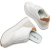 Rihero Women’s Platform Sneakers Casual Lace Up Non Slip Tennis Walking Shoes Comfortable Lightweight Chunky Fashion Sneakers(Beige)