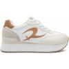 Rihero Women’s Platform Sneakers Casual Lace Up Non Slip Tennis Walking Shoes Comfortable Lightweight Chunky Fashion Sneakers(Beige)
