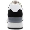 Rihero Women’s Platform Sneakers Casual Lace Up Non Slip Tennis Walking Shoes Comfortable Lightweight Chunky Fashion Sneakers(Black)