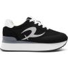 Rihero Women’s Platform Sneakers Casual Lace Up Non Slip Tennis Walking Shoes Comfortable Lightweight Chunky Fashion Sneakers(Black)