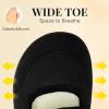 Rihero Womens Slippers Wide Width Diabetic Shoes Edema House Barefoot Walking Shoes Adjustable Indoor Outdoor Slippers(Black)
