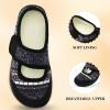 Rihero Womens Slippers Wide Width Diabetic Shoes Edema House Barefoot Walking Shoes Adjustable Indoor Outdoor Slippers(Bohemian)