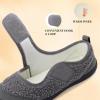Rihero Womens Slippers Wide Width Diabetic Shoes Edema House Barefoot Walking Shoes Adjustable Indoor Outdoor Slippers(Dark Grey)