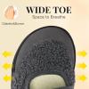 Rihero Womens Slippers Wide Width Diabetic Shoes Edema House Barefoot Walking Shoes Adjustable Indoor Outdoor Slippers(Dark Grey)