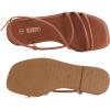 Rihero Women’s Strappy Flat Sandals Summer Lace Up Open Toe Comfortable Slip-On Ankle Strap Sandals(Brown)
