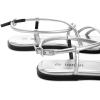 Rihero Women’s Strappy Flat Sandals Summer Lace Up Open Toe Comfortable Slip-On Ankle Strap Sandals(Silver)