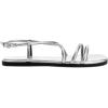 Rihero Women’s Strappy Flat Sandals Summer Lace Up Open Toe Comfortable Slip-On Ankle Strap Sandals(Silver)