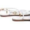 Rihero Women’s Strappy Flat Sandals Summer Lace Up Open Toe Comfortable Slip-On Ankle Strap Sandals(White)